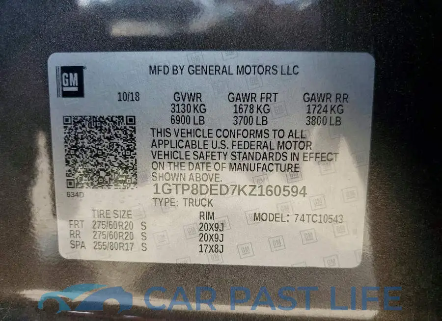 1GTP8DED7KZ160594# 13