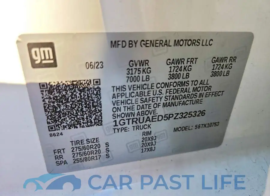 1GTRUAED5PZ325326# 13