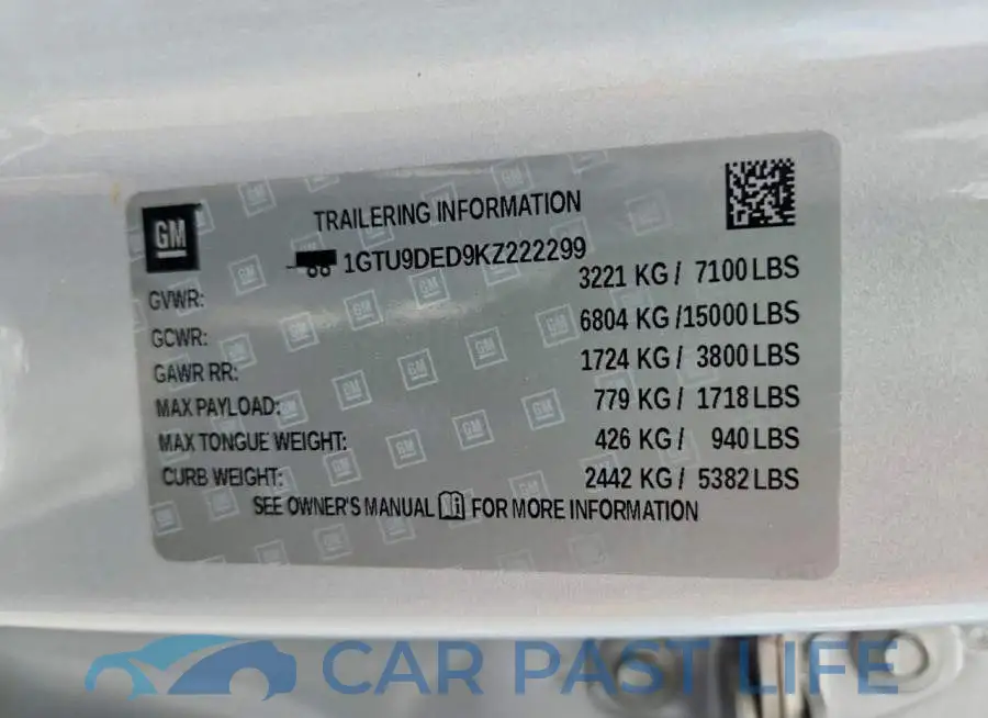 1GTU9DED9KZ222299# 13