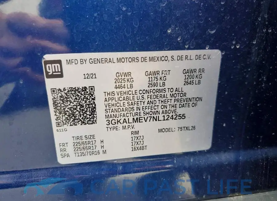 3GKALMEV7NL124255# 13