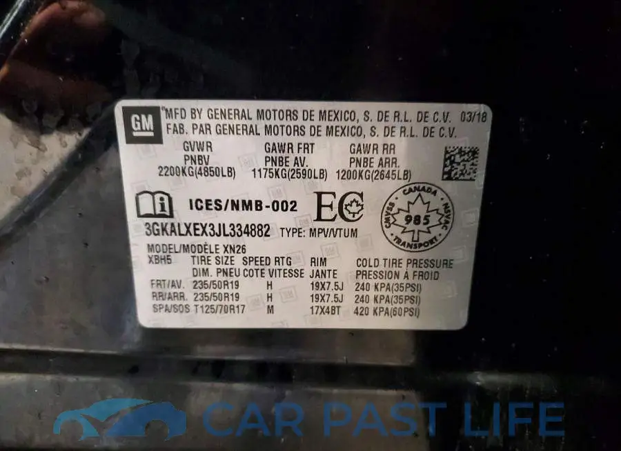 3GKALXEX3JL334882# 13
