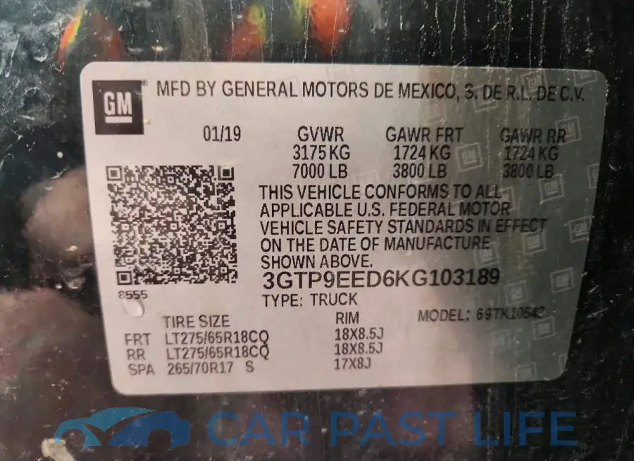 3GTP9EED6KG103189# 12