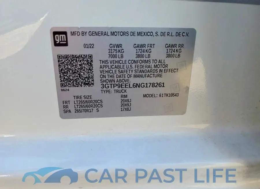 3GTP9EEL6NG178261# 12