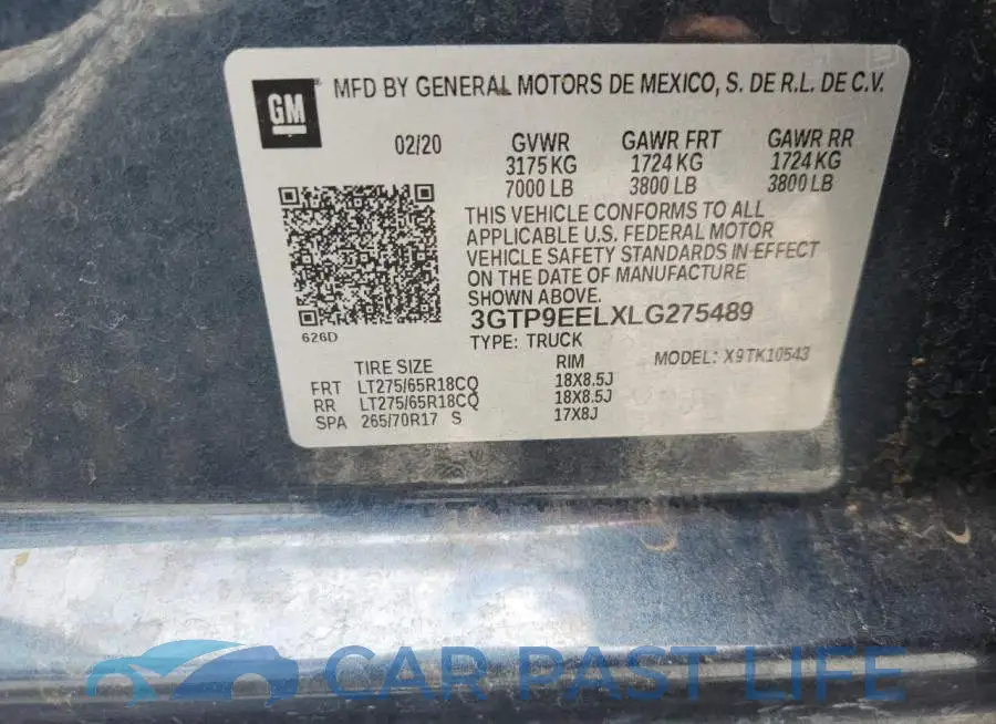3GTP9EELXLG275489# 12