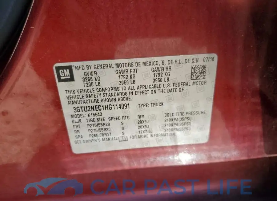 3GTU2NEC1HG114091# 12