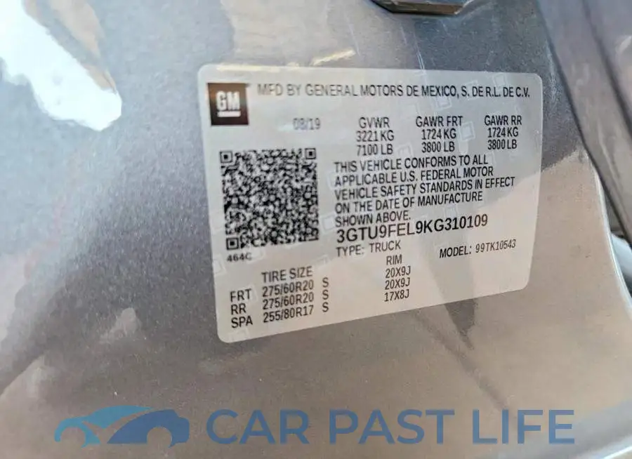 3GTU9FEL9KG310109# 13