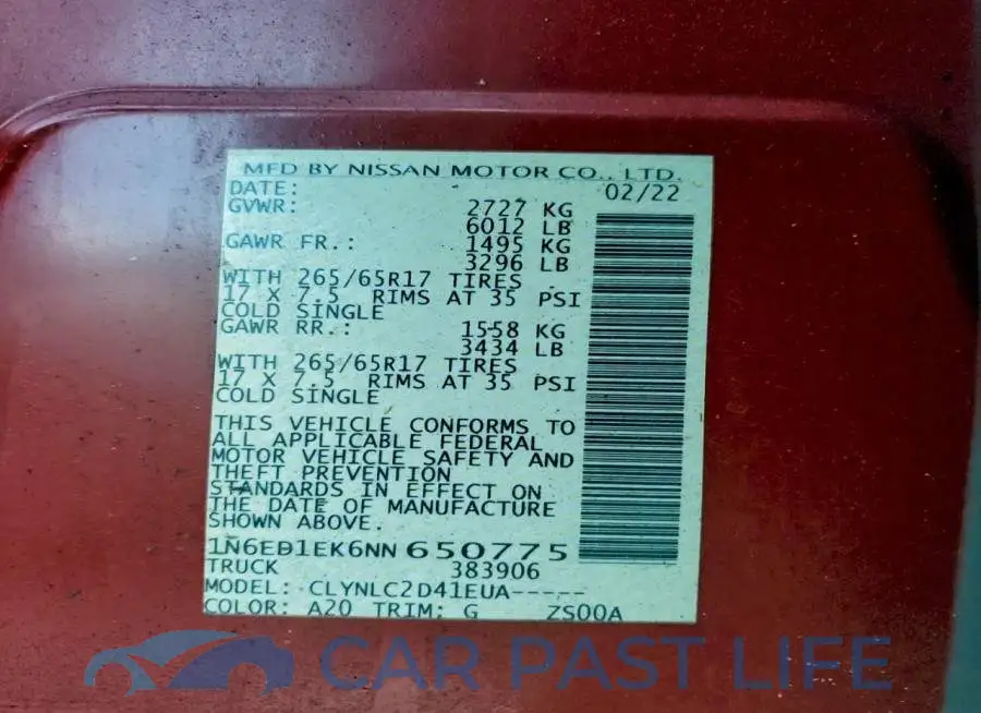 1N6ED1EK6NN650775# 12