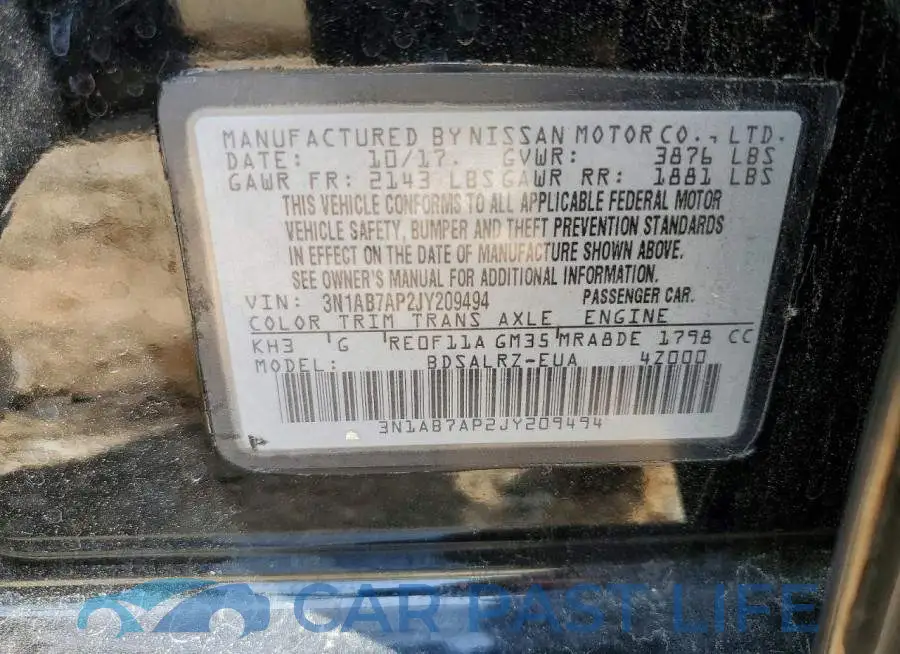 3N1AB7AP2JY209494# 12