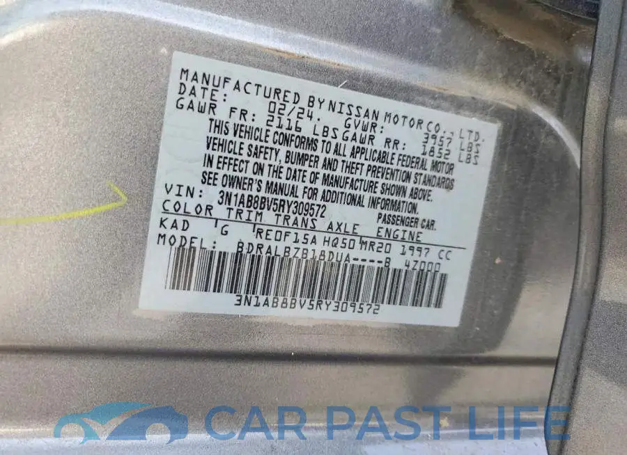 3N1AB8BV5RY309572# 12