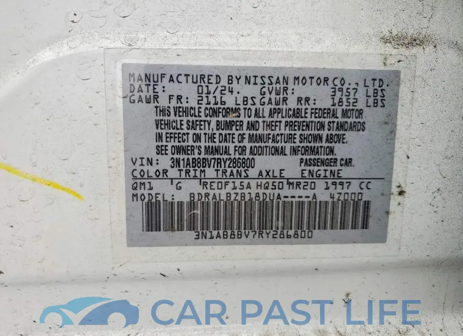 3N1AB8BV7RY286800# 12