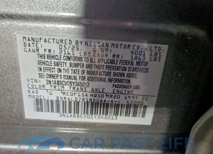 3N1AB8CV0SY345013# 12