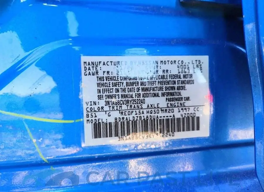 3N1AB8CV3RY252240# 13