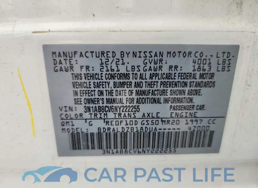 3N1AB8CV6NY222255# 12