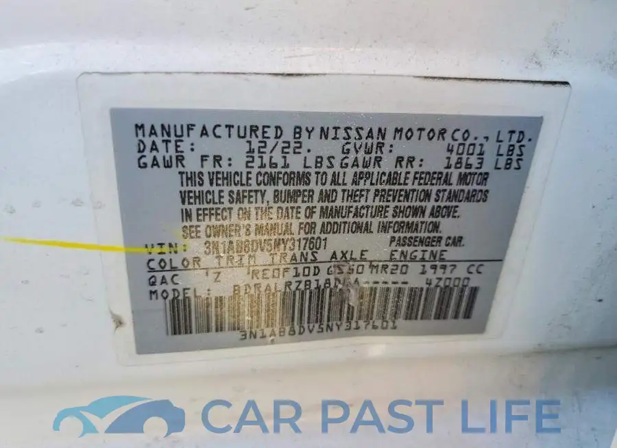 3N1AB8DV5NY317601# 12