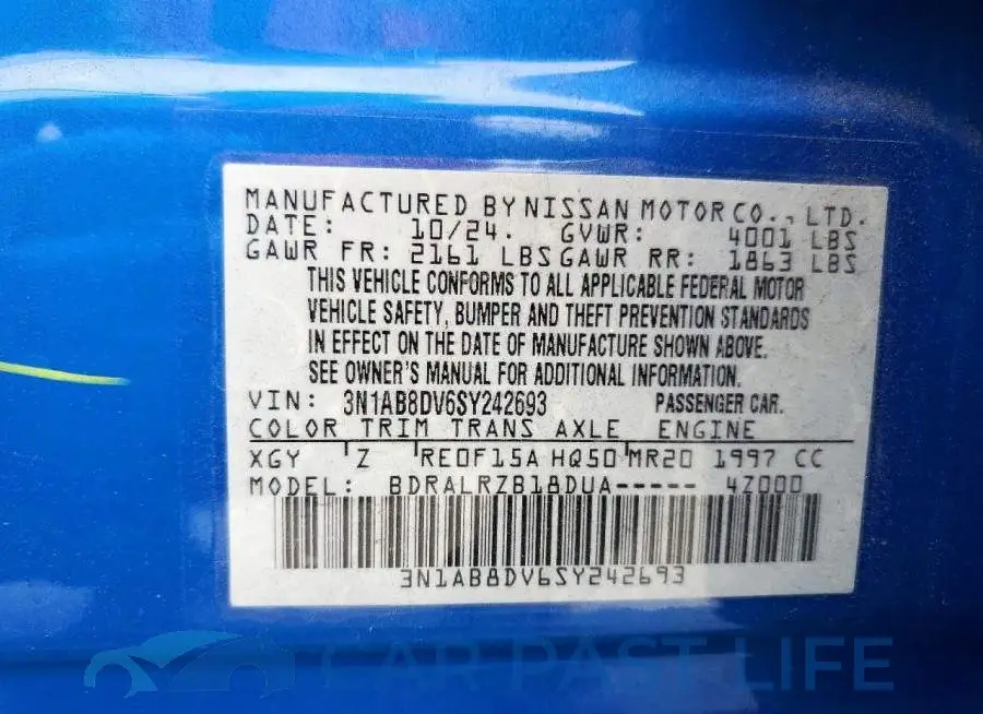 3N1AB8DV6SY242693# 12