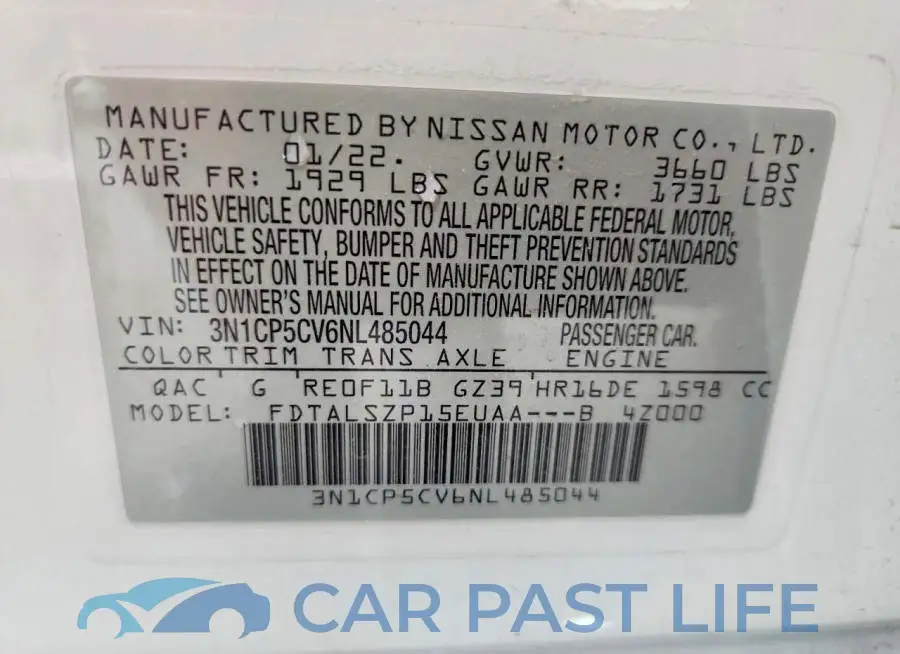 3N1CP5CV6NL485044# 12