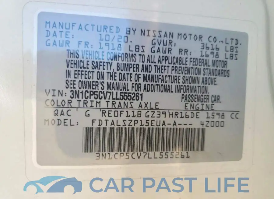 3N1CP5CV7LL555261# 13