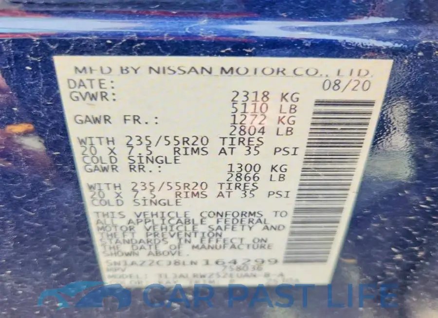 5N1AZ2CJ8LN164299# 13