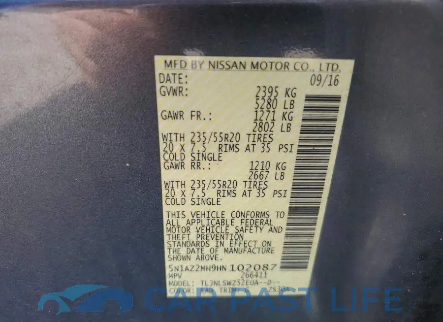 5N1AZ2MH9HN102087# 14