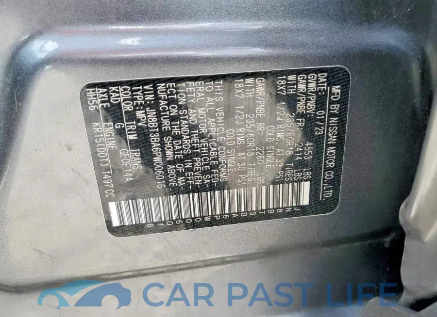 JN8BT3BA6PW006016# 13