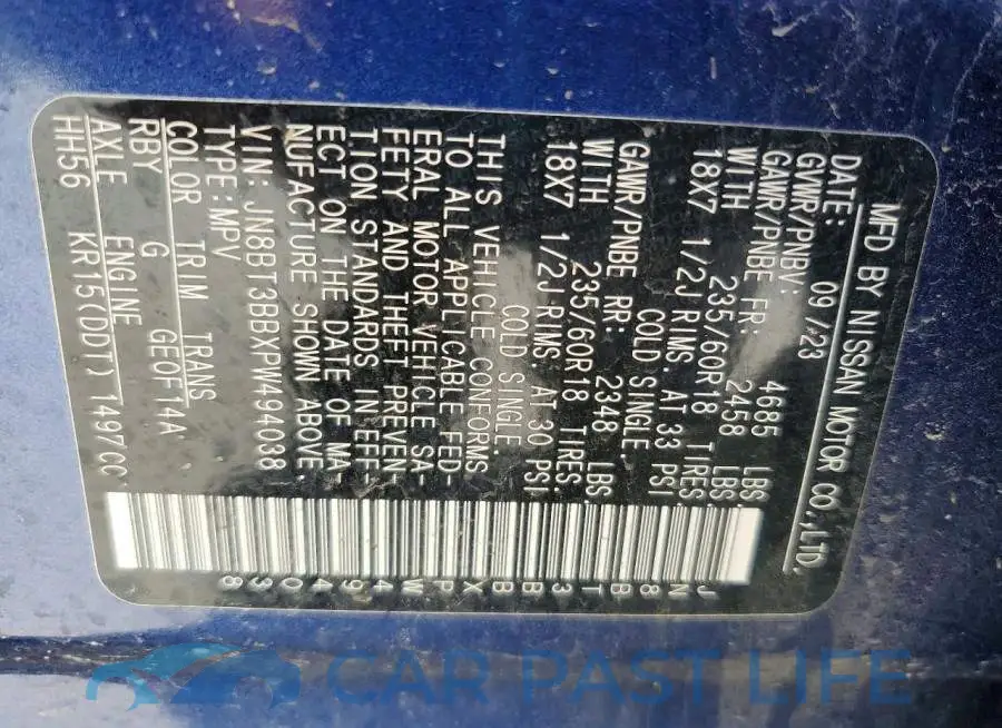 JN8BT3BBXPW494038# 13