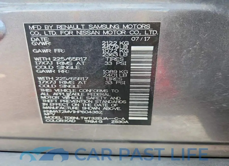 KNMAT2MV1HP604382# 14