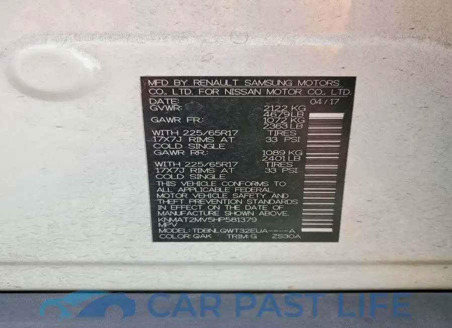 KNMAT2MV5HP581379# 14