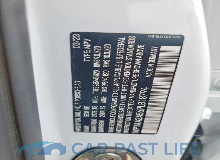 WP1AA2A56PLB18794# 13