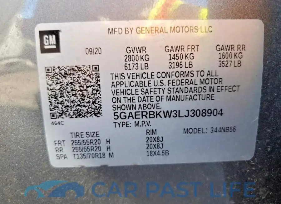 5GAERBKW3LJ308904# 14