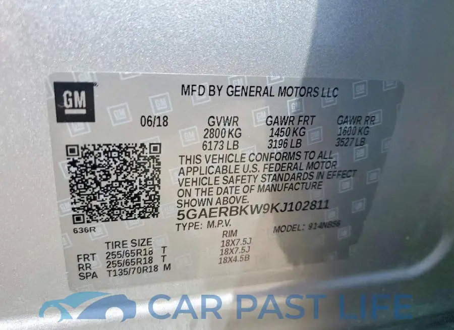 5GAERBKW9KJ102811# 13