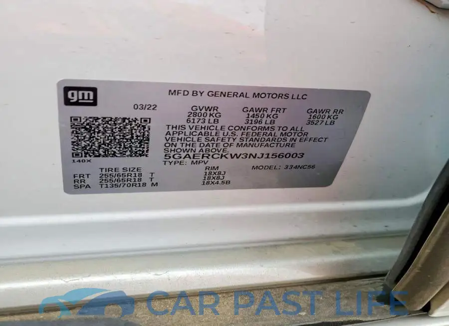 5GAERCKW3NJ156003# 13