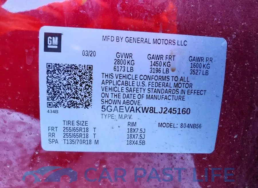 5GAEVAKW8LJ245160# 13