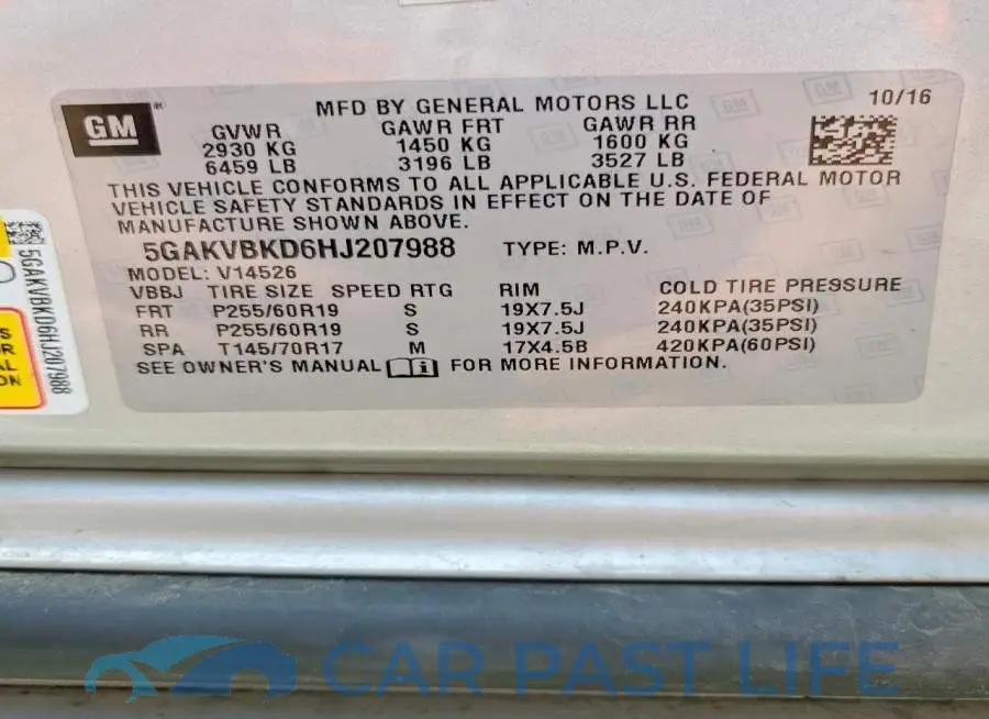 5GAKVBKD6HJ207988# 14