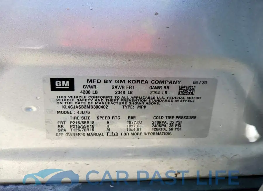 KL4CJASB2MB300402# 12