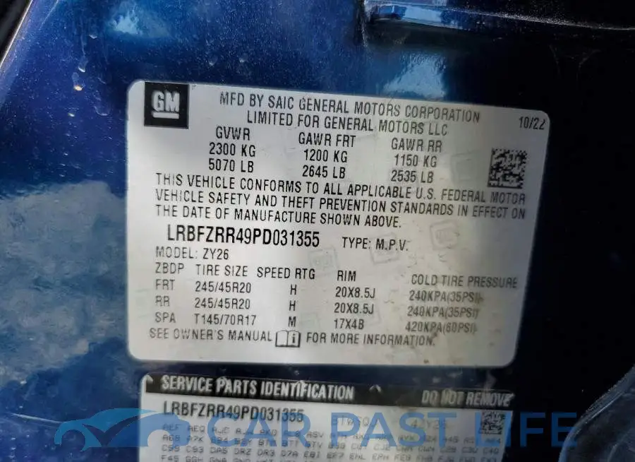 LRBFZRR49PD031355# 14
