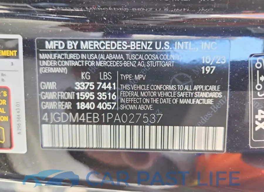 4JGDM4EB1PA027537# 13
