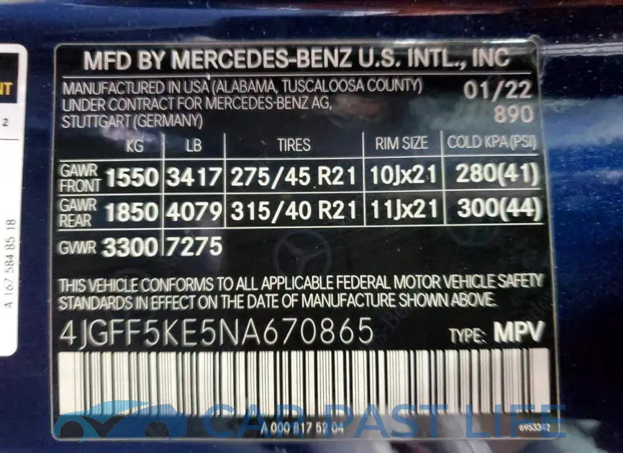 4JGFF5KE5NA670865# 13
