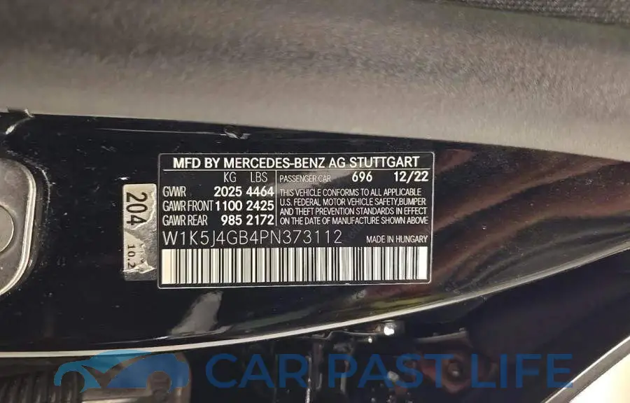 W1K5J4GB4PN373112# 10