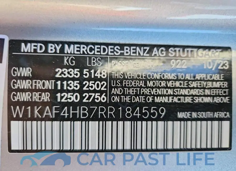 W1KAF4HB7RR184559# 12