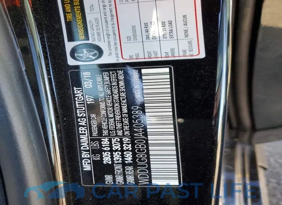 WDDUG8GB0JA405389# 12