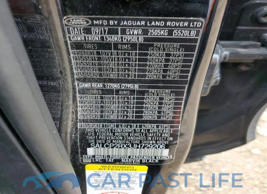 SALCP2RX3JH729206# 12
