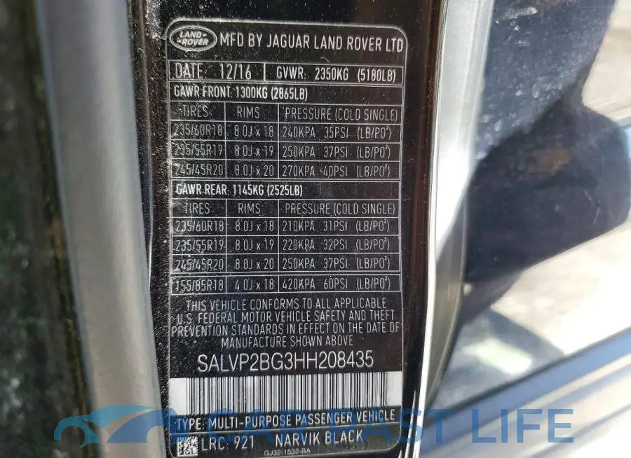 SALVP2BG3HH208435# 13