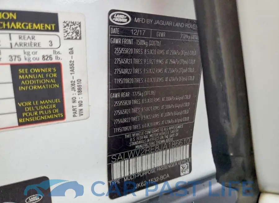 SALWV2RE8JA186610# 13