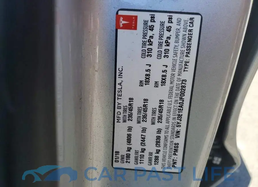 5YJ3E1EA0JF002873# 12