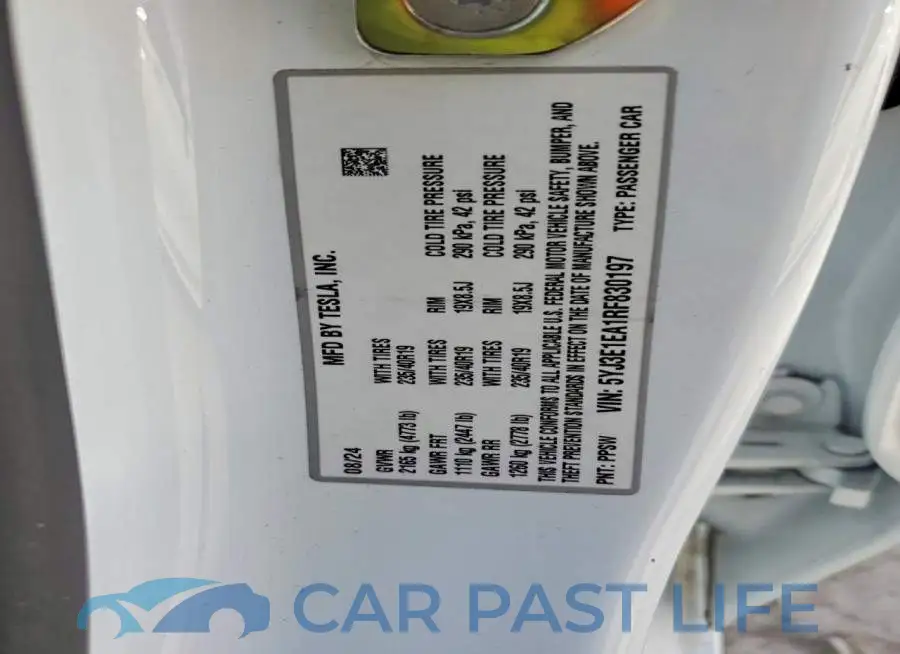 5YJ3E1EA1RF830197# 12