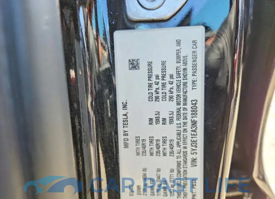 5YJ3E1EA3NF188043# 12
