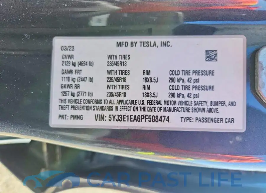 5YJ3E1EA6PF508474# 12
