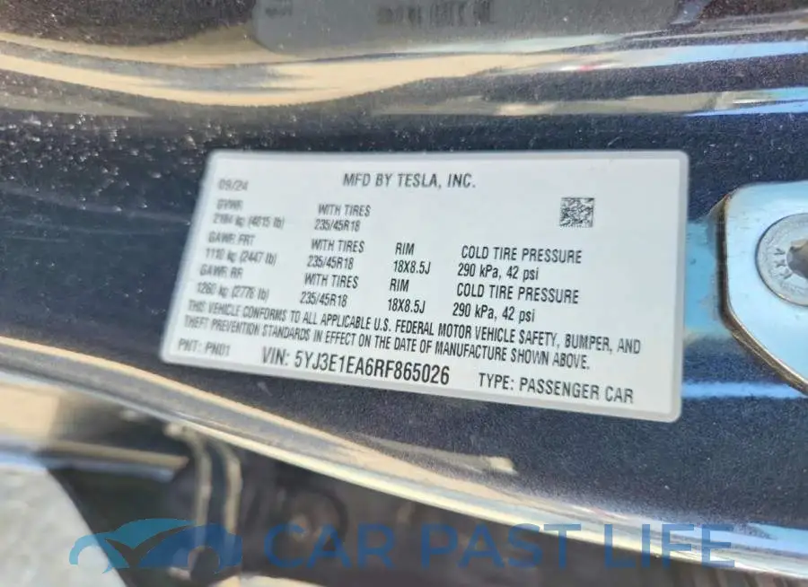 5YJ3E1EA6RF865026# 12