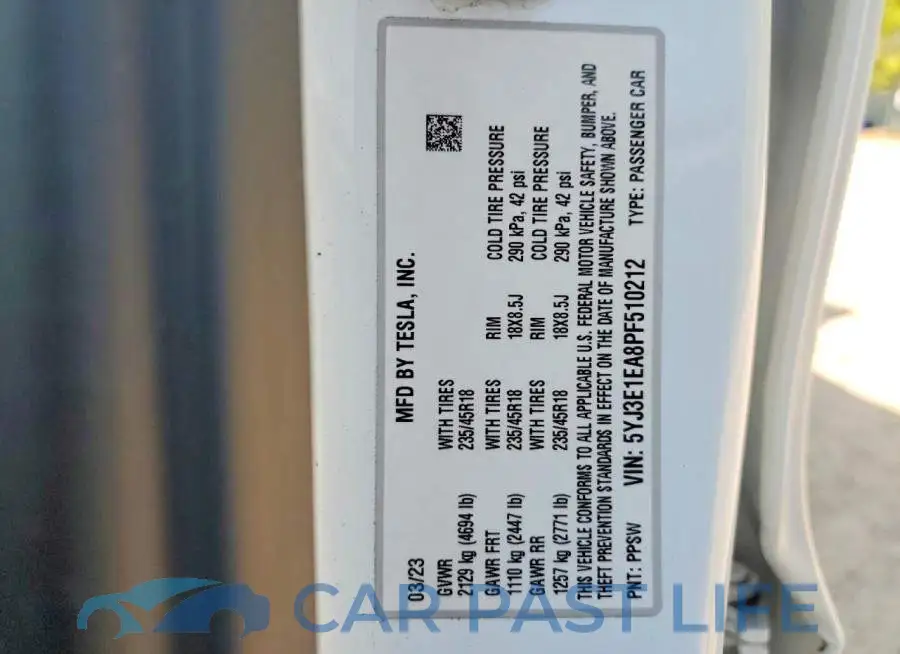 5YJ3E1EA8PF510212# 13