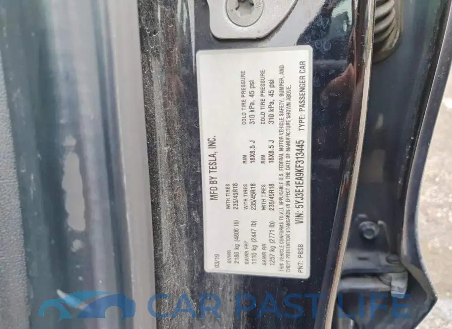 5YJ3E1EA9KF313445# 12